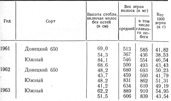 Таблица 13. Продуктивность колоса ячменя в зависимости от срока его появления из влагалища листа